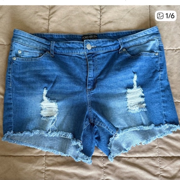 Forever 21 Pants - Forever 21 Blue Distressed Denim Jean Shorts 16